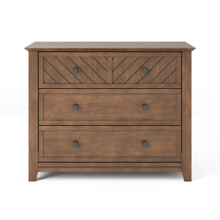Atwood Cocoa Bean 3-Drawer Nursery Dresser with Chevron Pattern