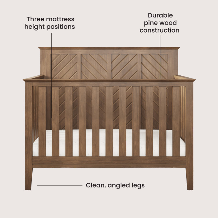 Atwood Cocoa Bean Pine Wood 3-Piece Nursery Set