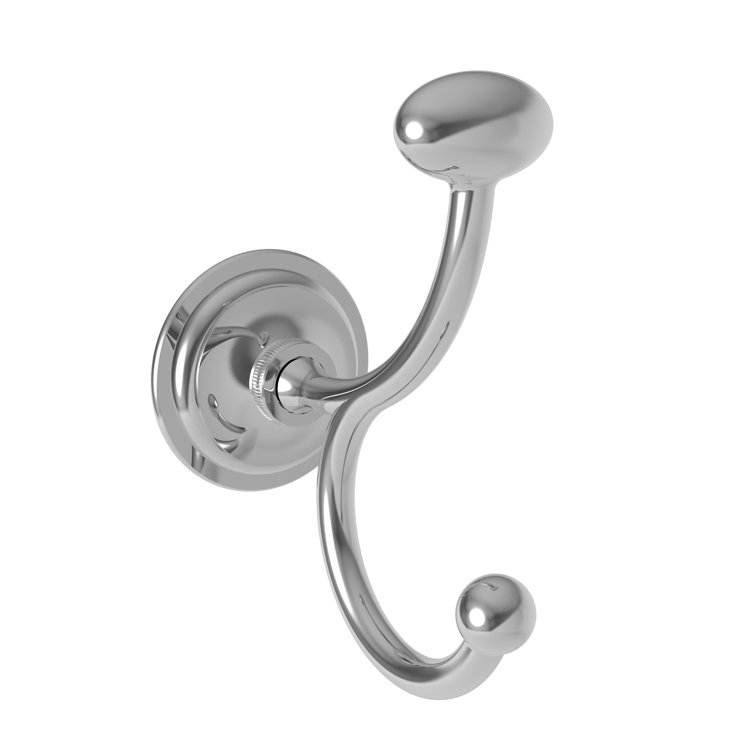 Polished Chrome Double Robe Hook with Solid Brass Construction
