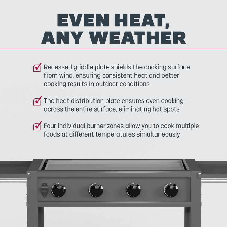 TYTUS Fresno 4-Burner Stainless Steel Propane Hibachi Griddle