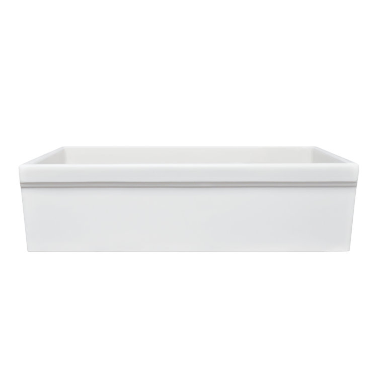White 36" Fireclay Reversible Single Bowl Farmhouse Sink