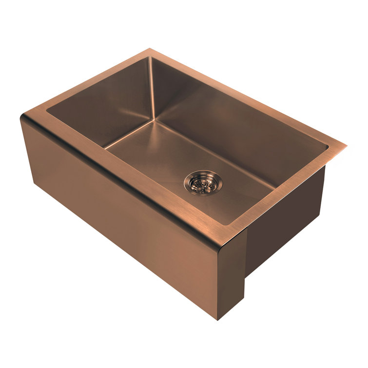 Copper 30" Farmhouse Drop-In Single Bowl Stainless Steel Sink