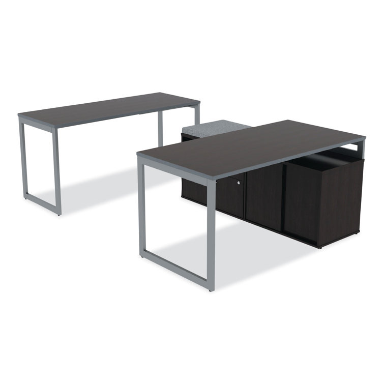 Espresso Woodgrain Laminate Low Storage Cabinet with Sliding Doors