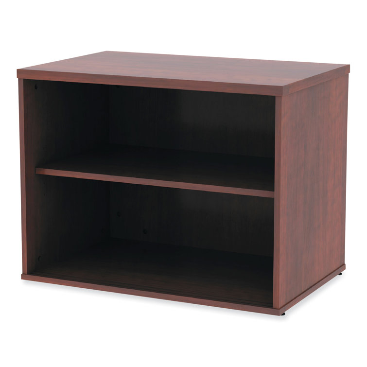 Cherry Woodgrain Office Storage Cabinet with Sliding Doors