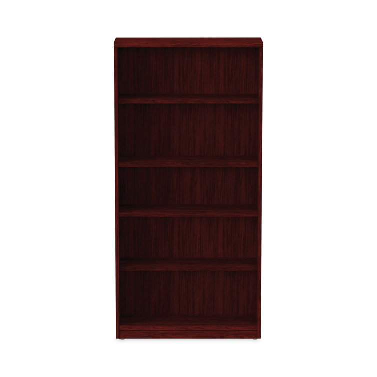 Valencia Adjustable Mahogany Woodgrain 5-Shelf Bookcase