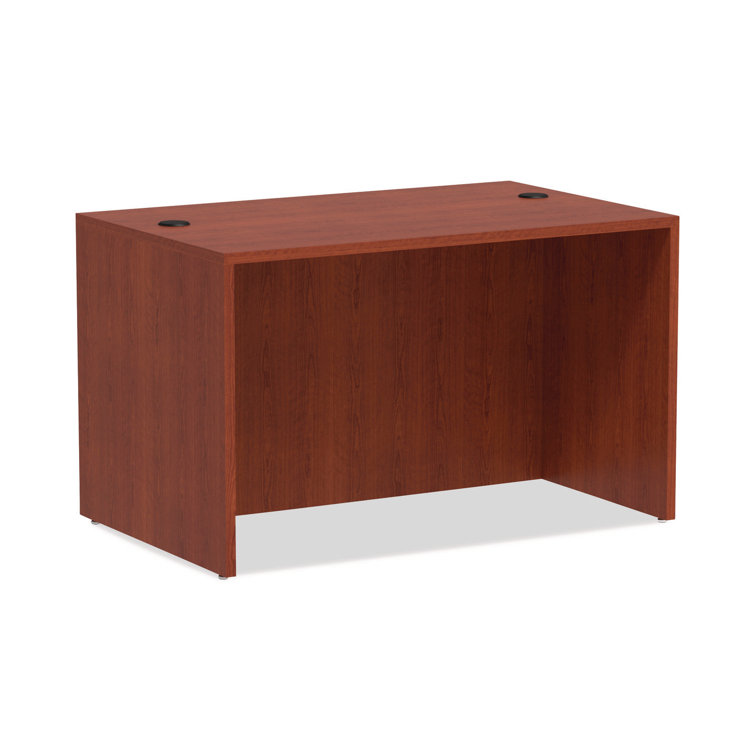 Valencia Medium Cherry Wood Desk Shell with Filing Cabinet, 47.25"