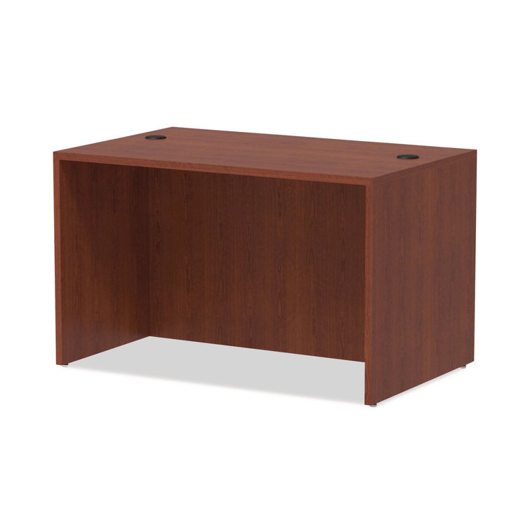 Valencia Medium Cherry Wood Desk Shell with Filing Cabinet, 47.25"