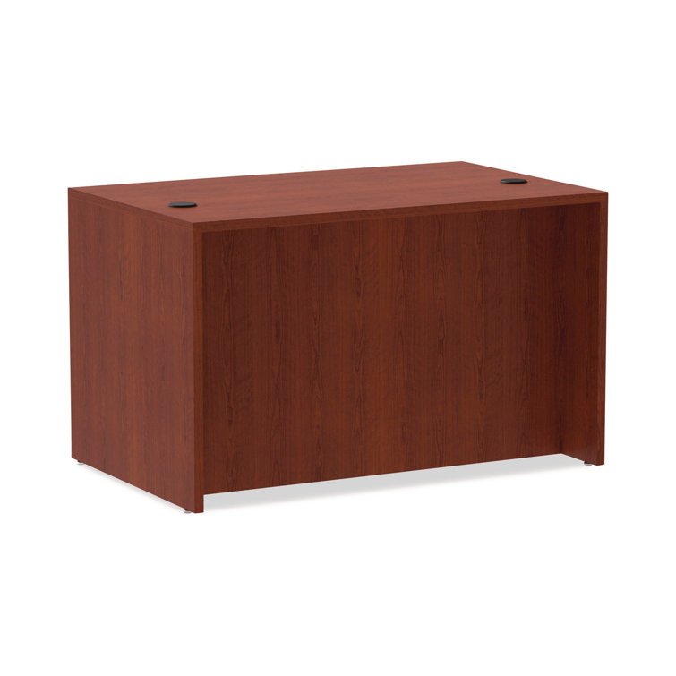 Valencia Medium Cherry Wood Desk Shell with Filing Cabinet, 47.25"