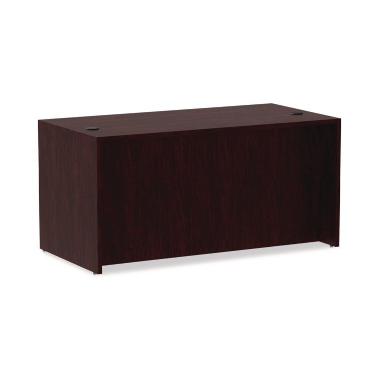 Alera Valencia Mahogany 59" Desk Shell with Charcoal Accents