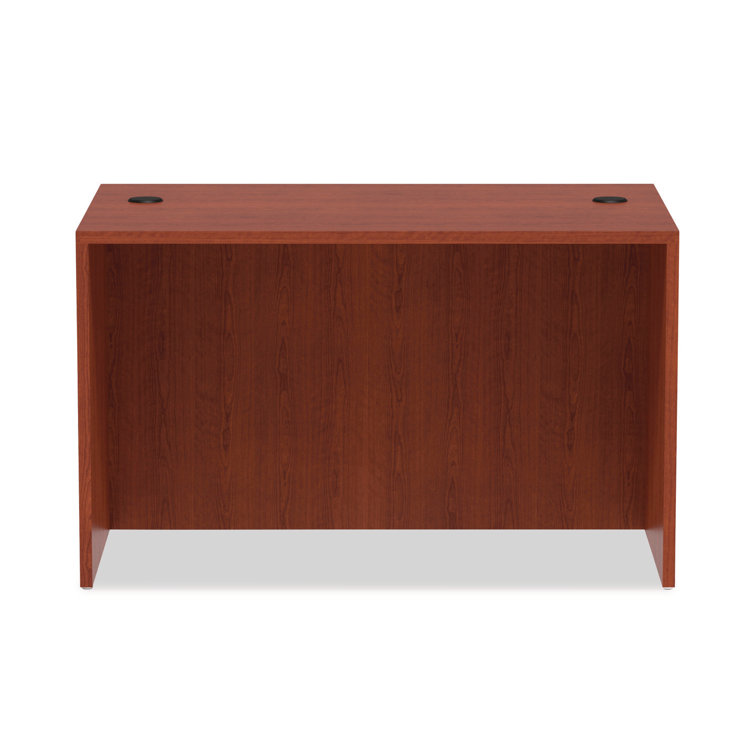 Valencia Medium Cherry Wood Desk Shell with Filing Cabinet, 47.25"