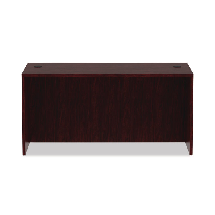 Alera Valencia Mahogany 59" Desk Shell with Charcoal Accents