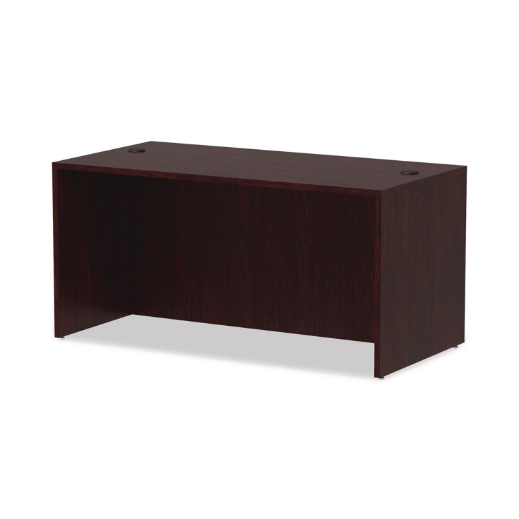 Alera Valencia Mahogany 59" Desk Shell with Charcoal Accents