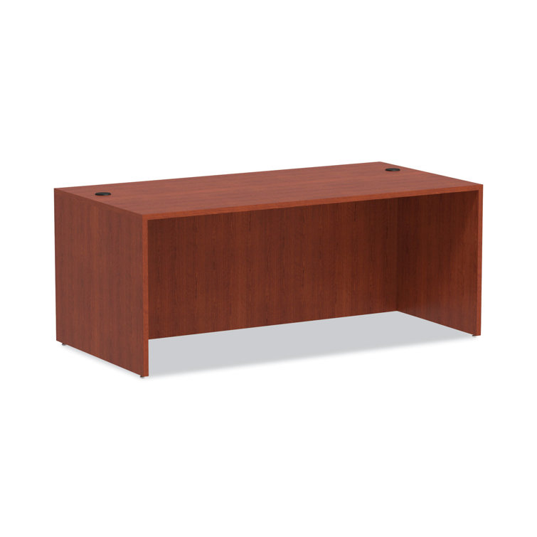 Medium Cherry Wood Desk Shell with Filing Cabinet