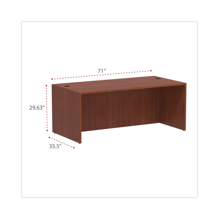 Medium Cherry Wood Desk Shell with Filing Cabinet