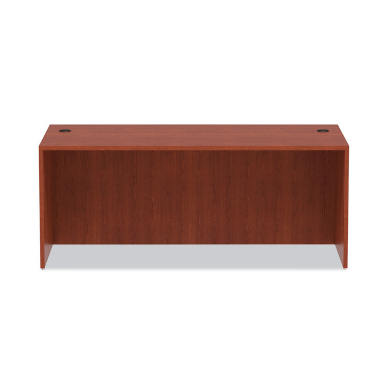 Medium Cherry Wood Desk Shell with Filing Cabinet