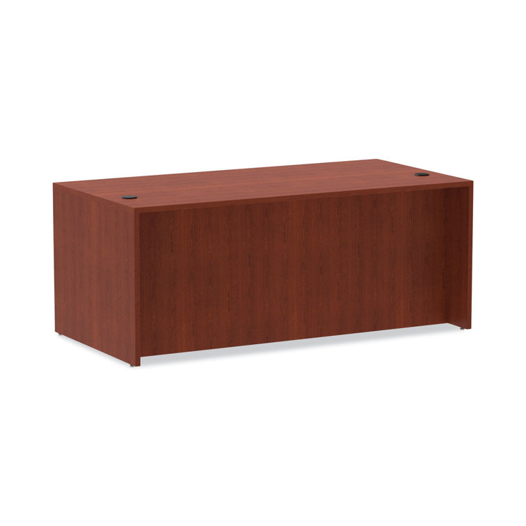 Medium Cherry Wood Desk Shell with Filing Cabinet