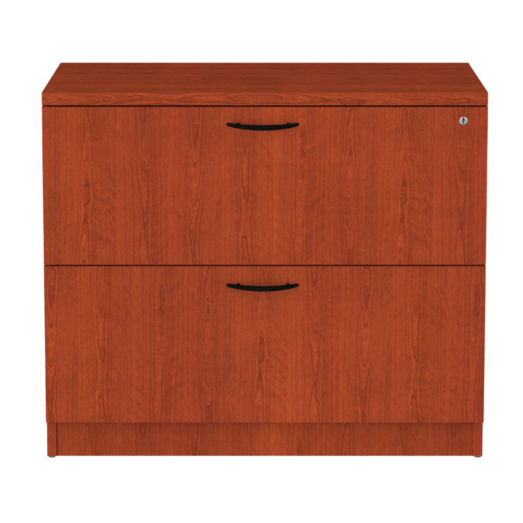 Medium Cherry 34'' Wide Lockable 2-Drawer Lateral File Cabinet
