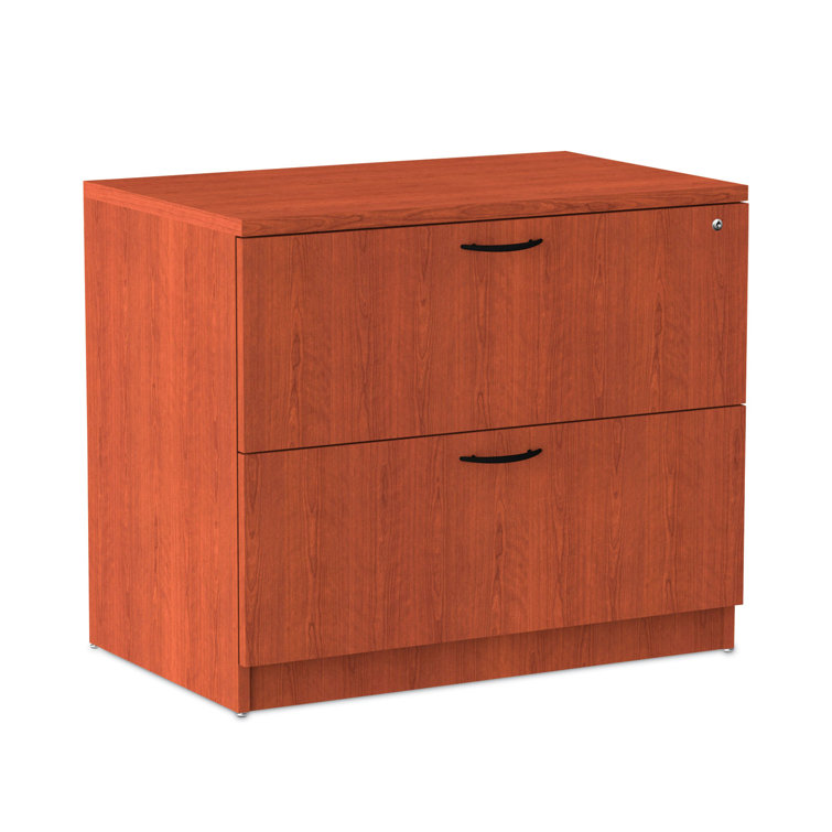 Medium Cherry 34'' Wide Lockable 2-Drawer Lateral File Cabinet
