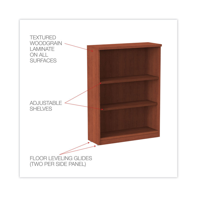 Medium Cherry Adjustable 5-Shelf Wood Bookcase