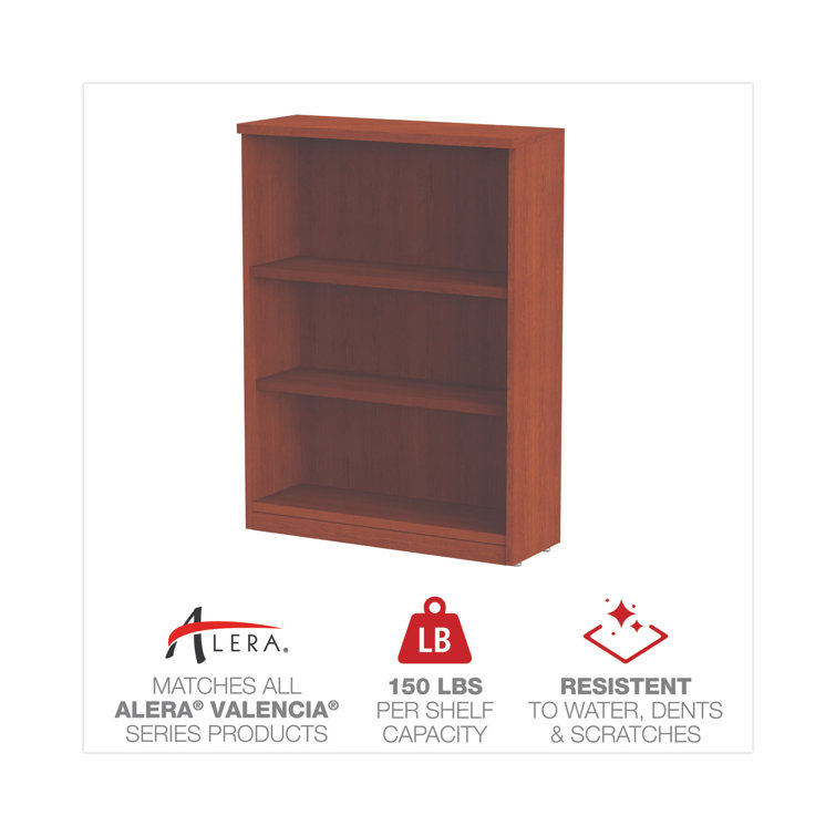 Medium Cherry Adjustable 5-Shelf Wood Bookcase