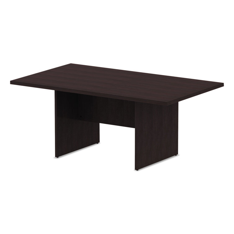 Espresso Laminate Rectangle Conference Table with Modesty Panel