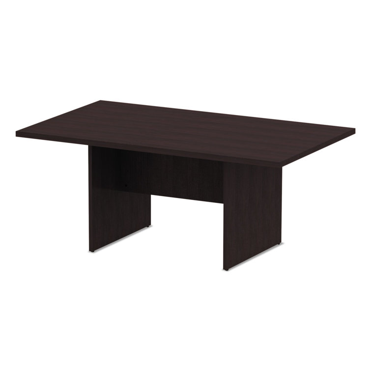 Espresso Laminate Rectangle Conference Table with Modesty Panel