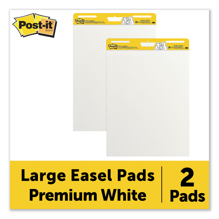 White Self-Adhesive Repositionable Flip Chart Pad, 25 x 30 Inches