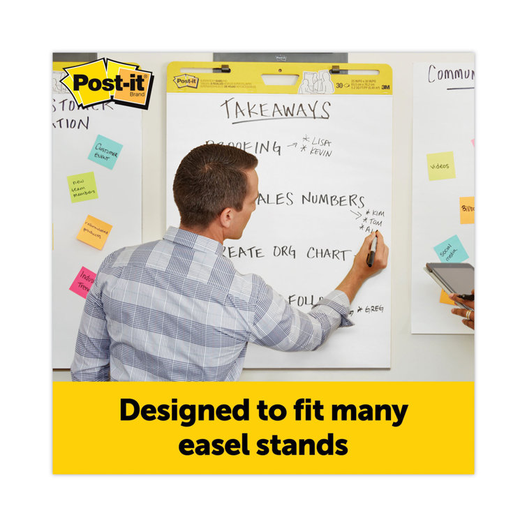 White Self-Adhesive Repositionable Flip Chart Pad, 25 x 30 Inches