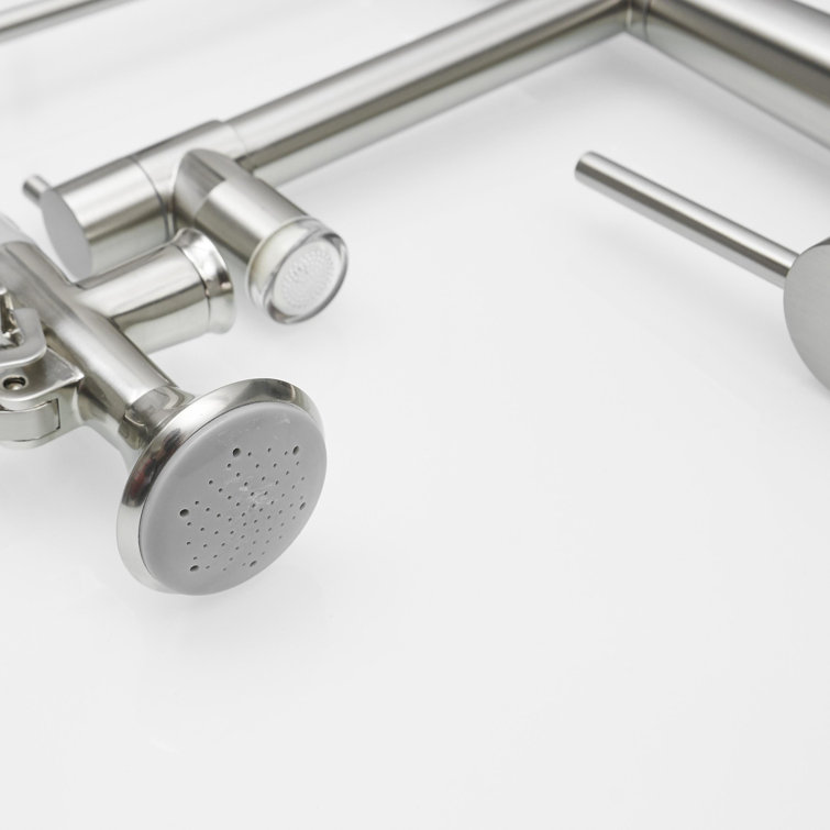 Brushed Nickel High Arc Pull-Down Kitchen Faucet with Spray