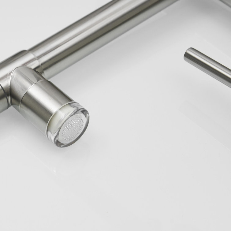 Brushed Nickel High Arc Pull-Down Kitchen Faucet with Spray