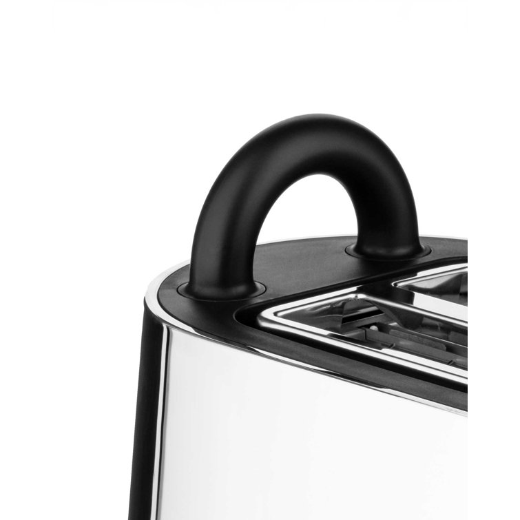 Toru Stainless Steel 2-Slice Retro Toaster with Crumb Tray