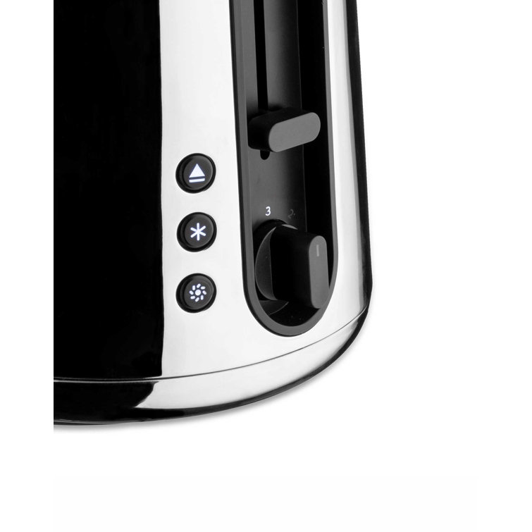 Toru Stainless Steel 2-Slice Retro Toaster with Crumb Tray