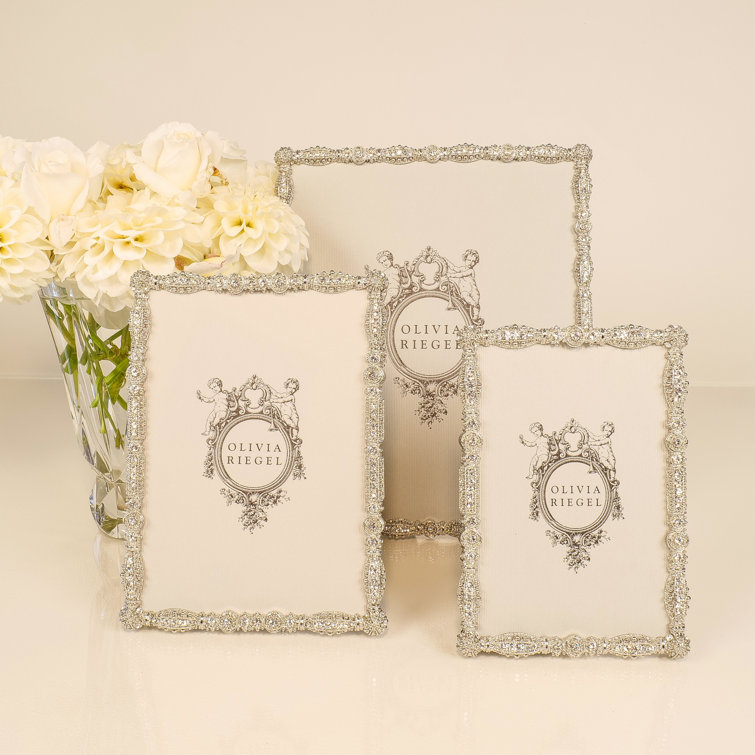 Silver Crystal Embellished 4" x 6" Tabletop Picture Frame