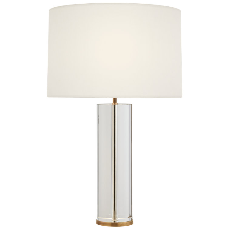 Elegant Crystal and Antique Brass Cordless LED Table Lamp
