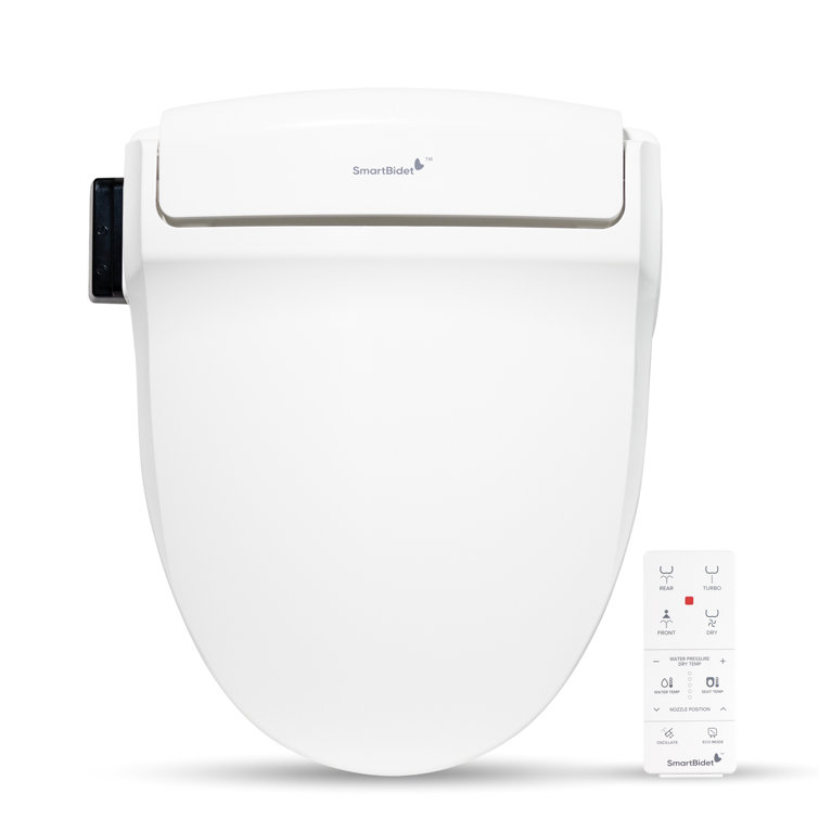 White Electric Bidet Toilet Seat with Remote Control