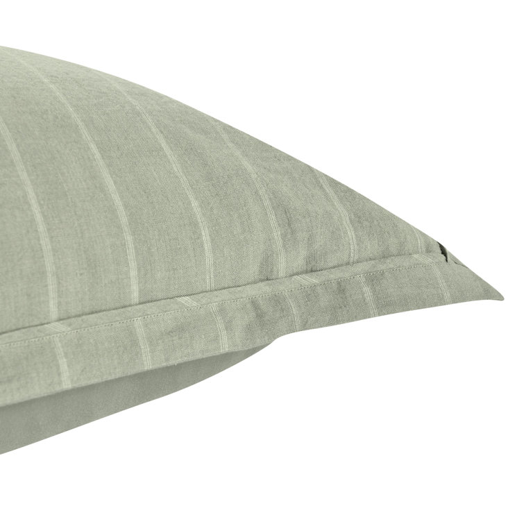 Ivory and Gray Striped Belgian Linen Euro Sham