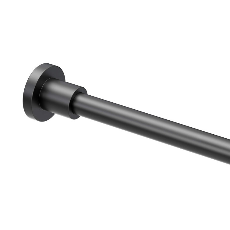 Modern Matte Black 60" Wall Mounted Solid Brass Shower Curtain Rod