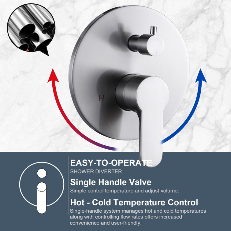 12" Brushed Nickel Wall Mounted Rain Shower System