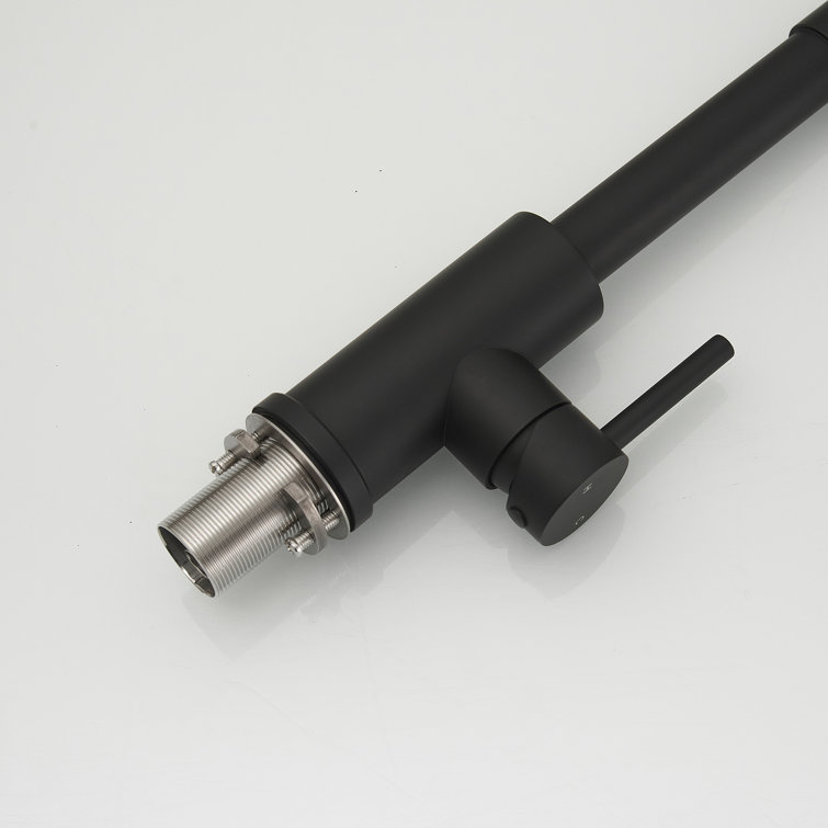 Matte Black Single-Handle Pull-Down Sprayer Kitchen Faucet