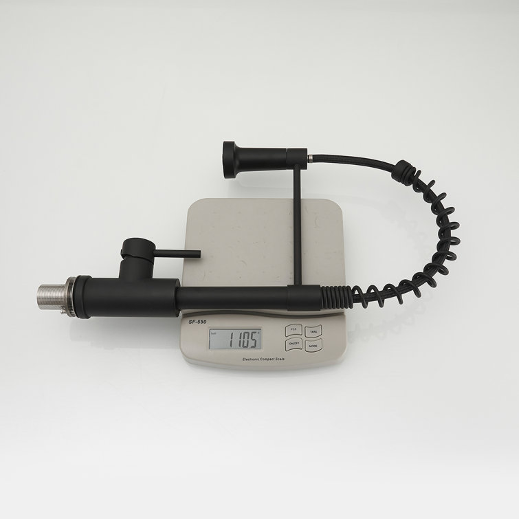 Matte Black Single-Handle Pull-Down Sprayer Kitchen Faucet