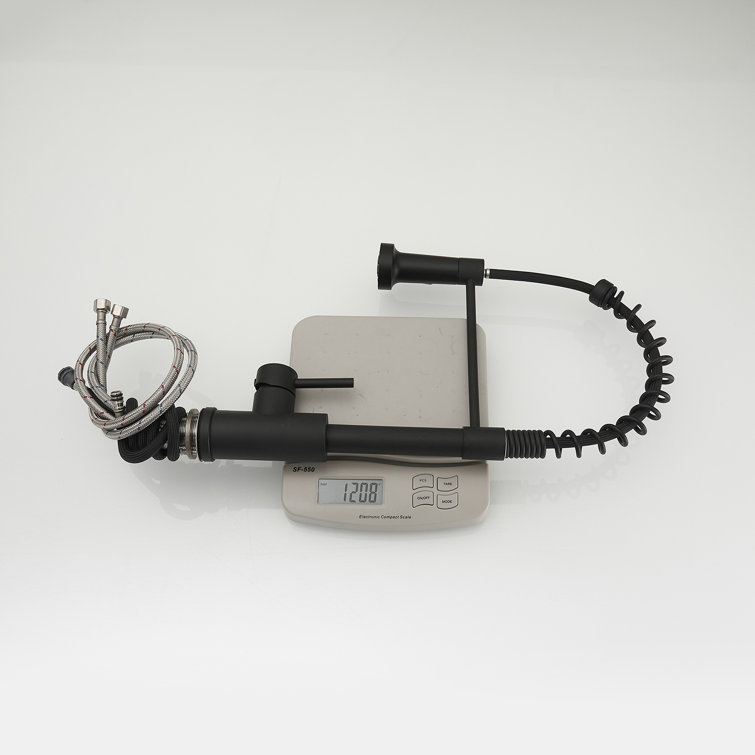 Matte Black Single-Handle Pull-Down Sprayer Kitchen Faucet