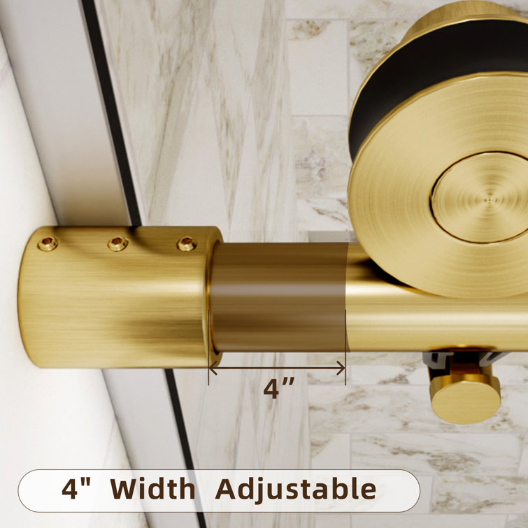 Brushed Gold Frameless Sliding Shower Door with Clear Tempered Glass