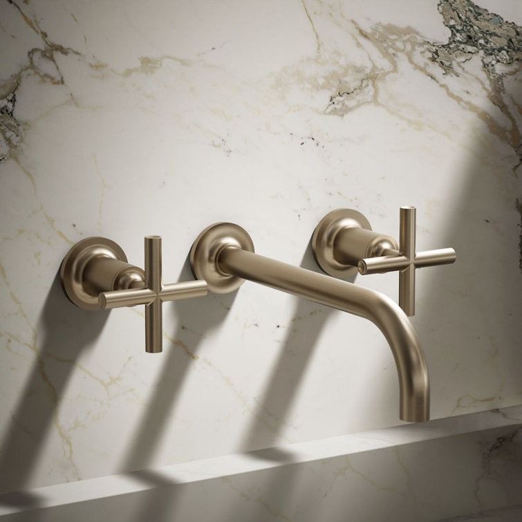Vibrant Brushed Bronze Wall Mounted Bathroom Faucet