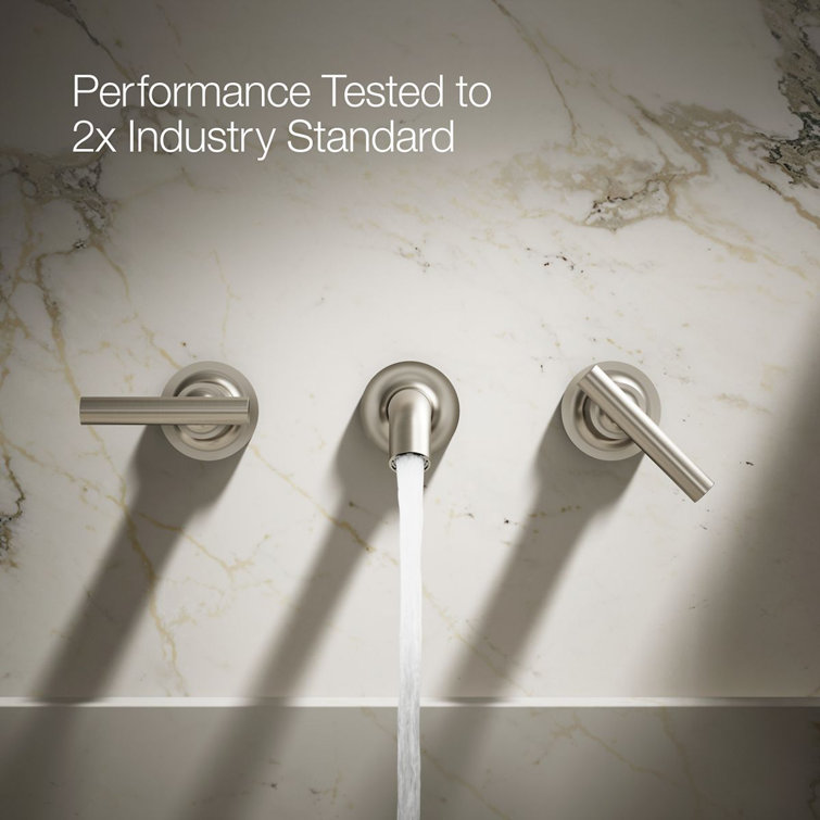 Purist Vibrant Brushed Nickel Wall-Mount Bathroom Sink Faucet Trim
