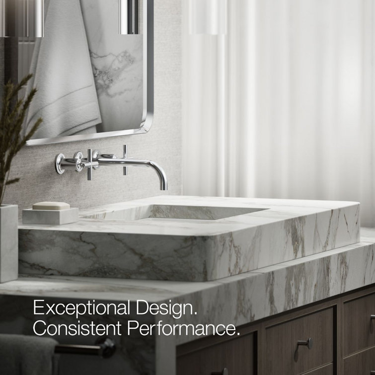 Purist Polished Chrome Double Handle Wall-Mount Bathroom Faucet