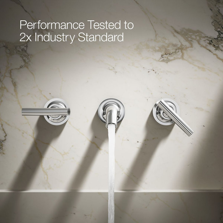 Purist Polished Chrome Double Handle Wall-Mounted Bathroom Faucet
