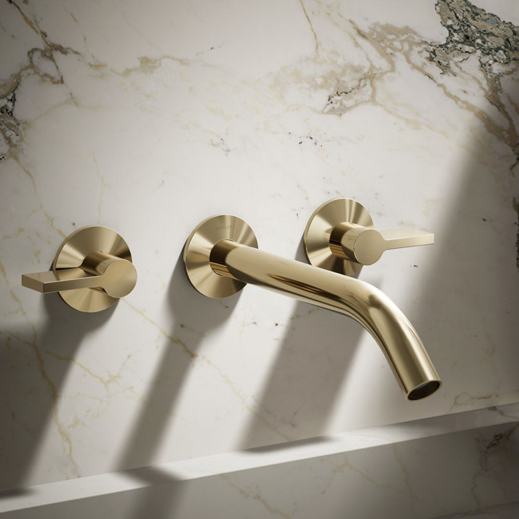 Vibrant French Gold Wall-Mount Bathroom Sink Faucet Spout