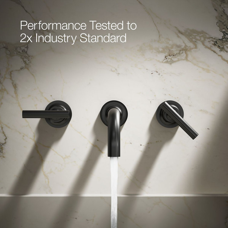 Purist Matte Black Wall-Mount Bathroom Sink Faucet with Lever Handles