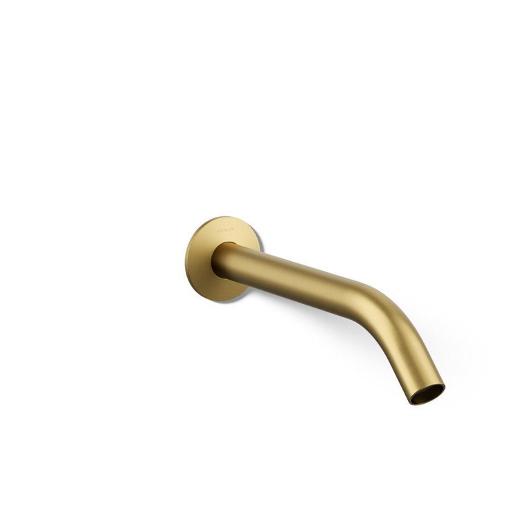 Vibrant Brushed Brass Wall-Mount Bathroom Faucet Spout