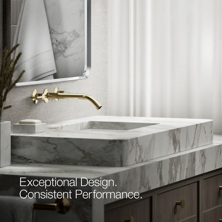 Vibrant French Gold Wall-Mount Bathroom Sink Faucet Spout